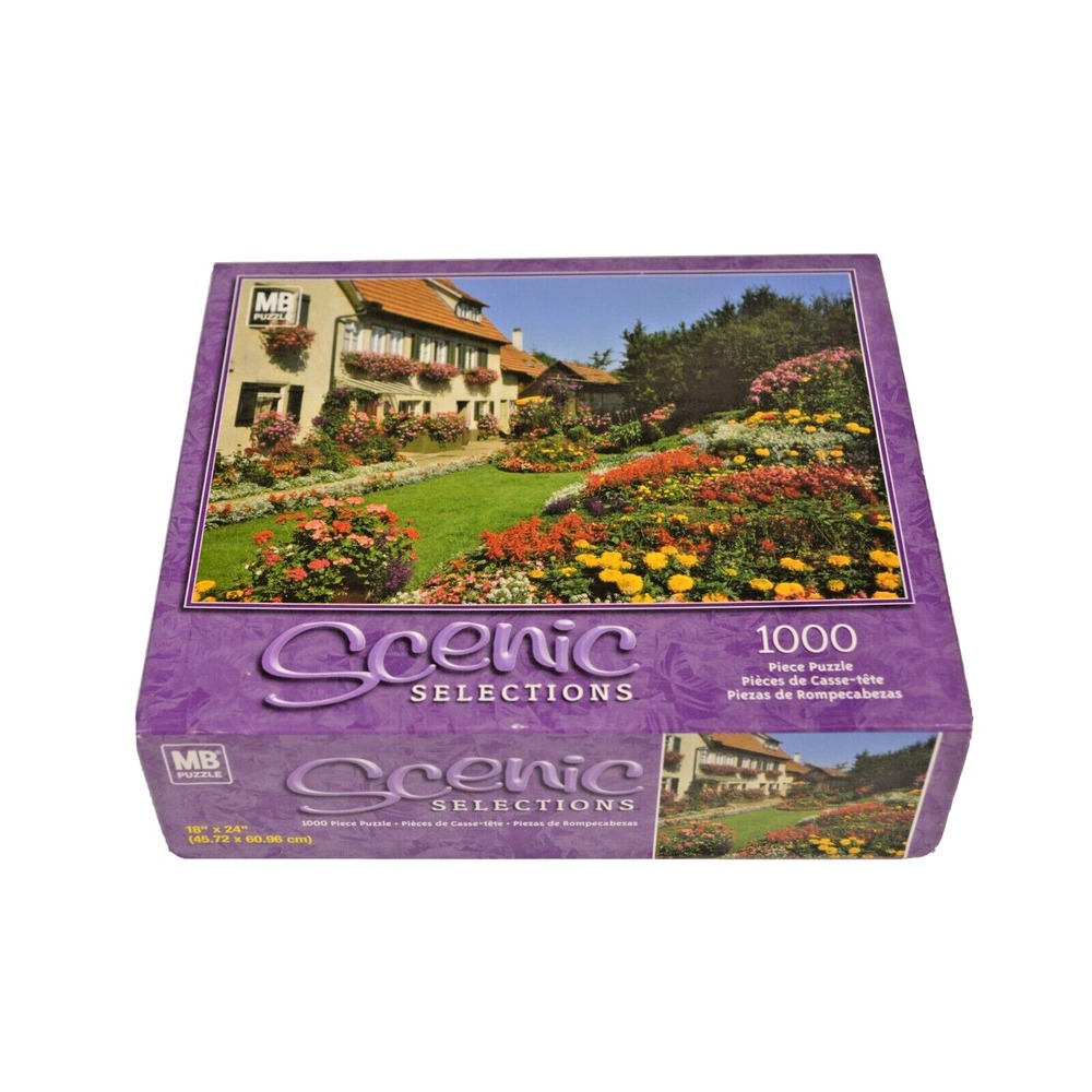MB Puzzle Scenic Selections Home And Flower Garden Owen Germany 1000pc Puzzle‎